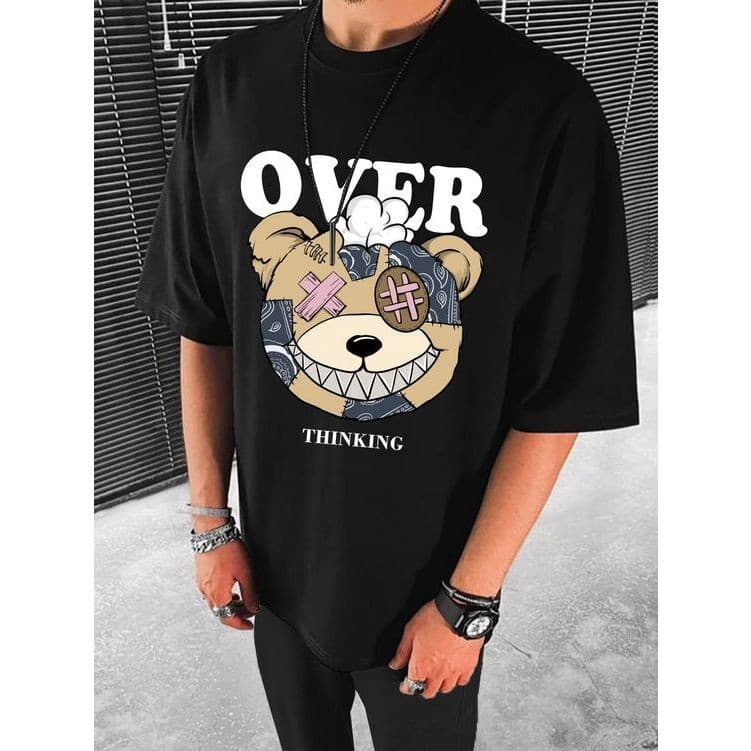 Camiseta Oversized Urso Bear Estilo Streetwear 100% Algodão