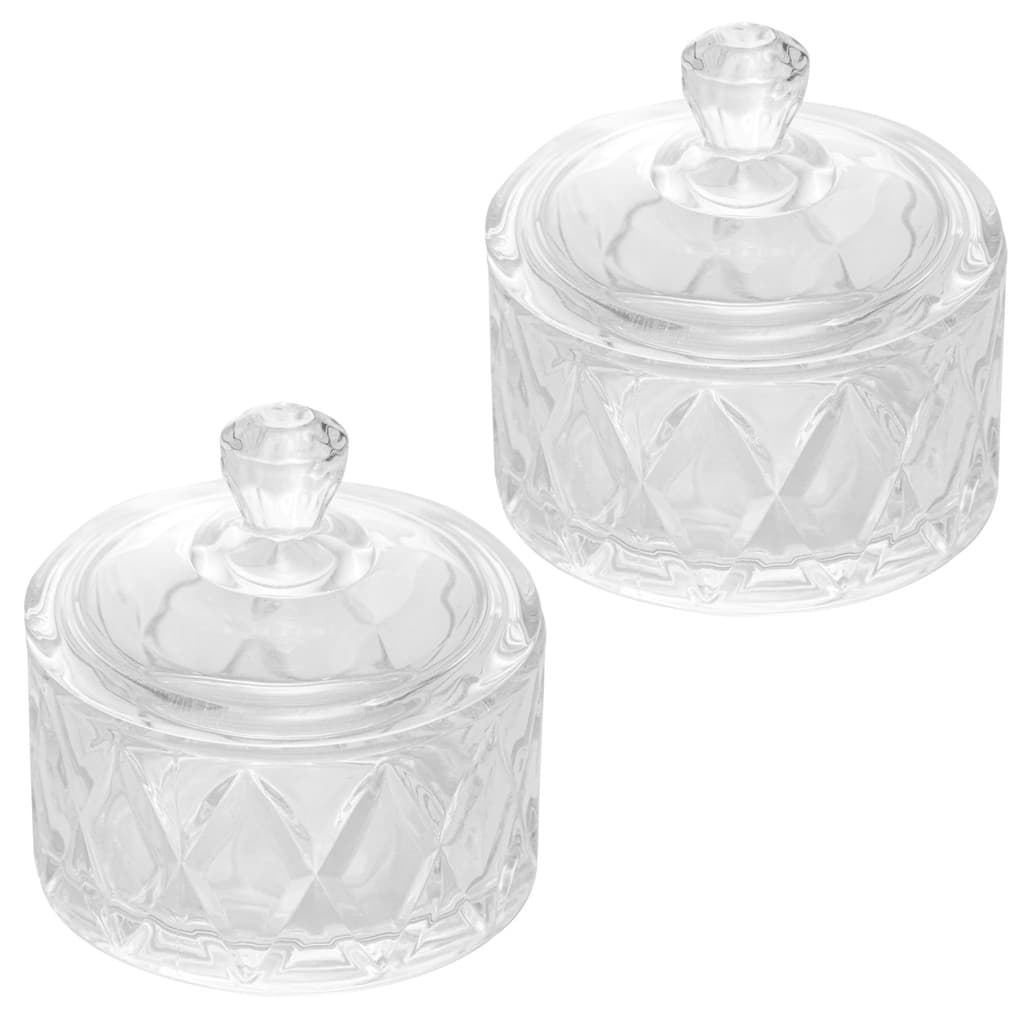 Kit Mini Potiche de Cristal Deli Diamond 6,5 x 6,5 x 7cm Mini Pote Armazenamento - Lyor