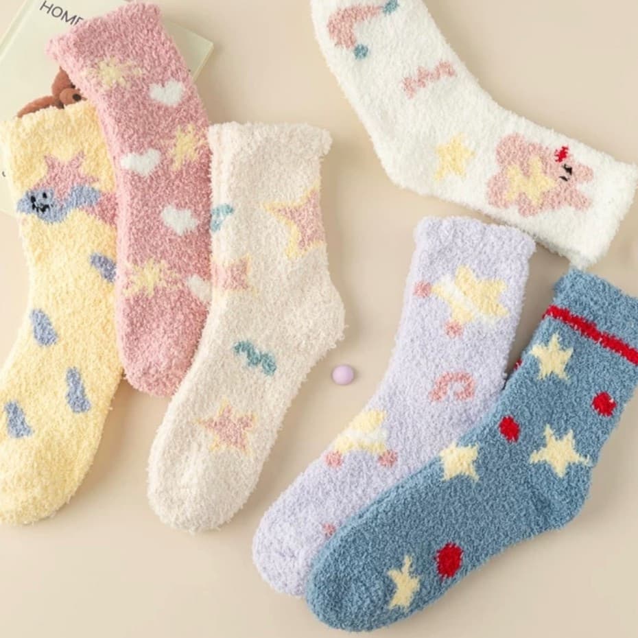 Kit ate 12 Pares Meias De Lã Felpuda Grossa Para Frio Quente Adulto Femininas