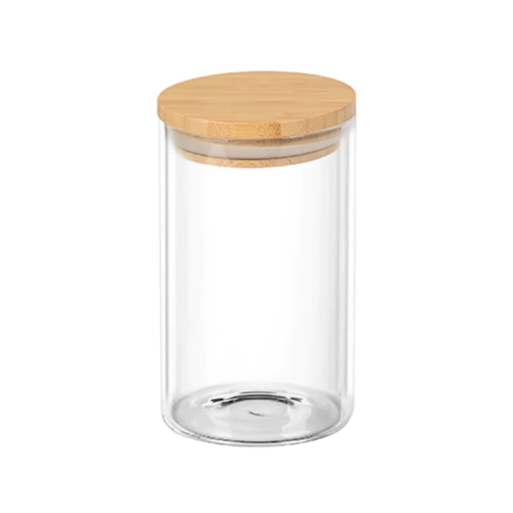 Potes Porta Mantimentos De Vidro Tampa De Bambu 150ml