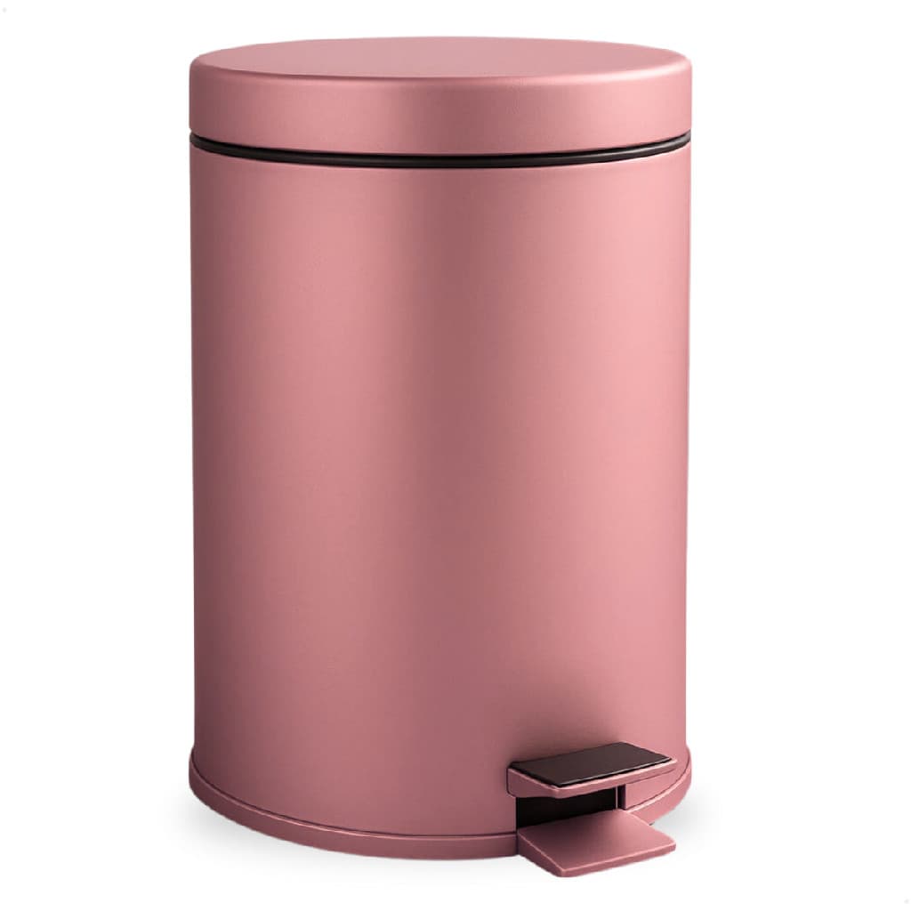 Lixeira Rose Gold 5L Inox Com Pedal e Cesto Removível