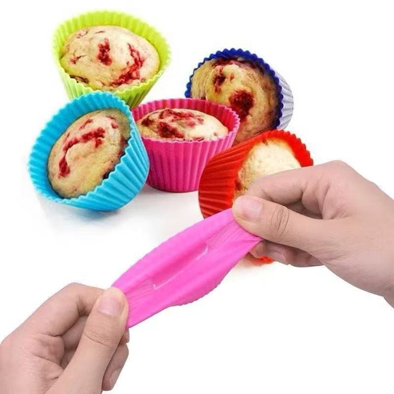 Kit 12 Forminhas Para Mini Cupcake Muffin Forma De Silicone Não Gruda