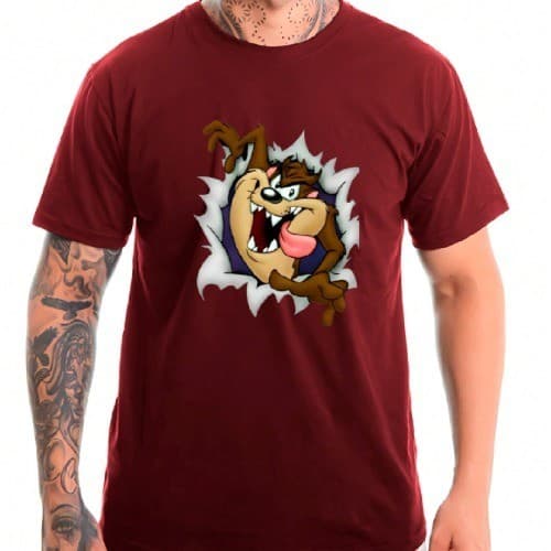 Camisa Camiseta  Personagem Tasmânia Desenho 100% Algodão