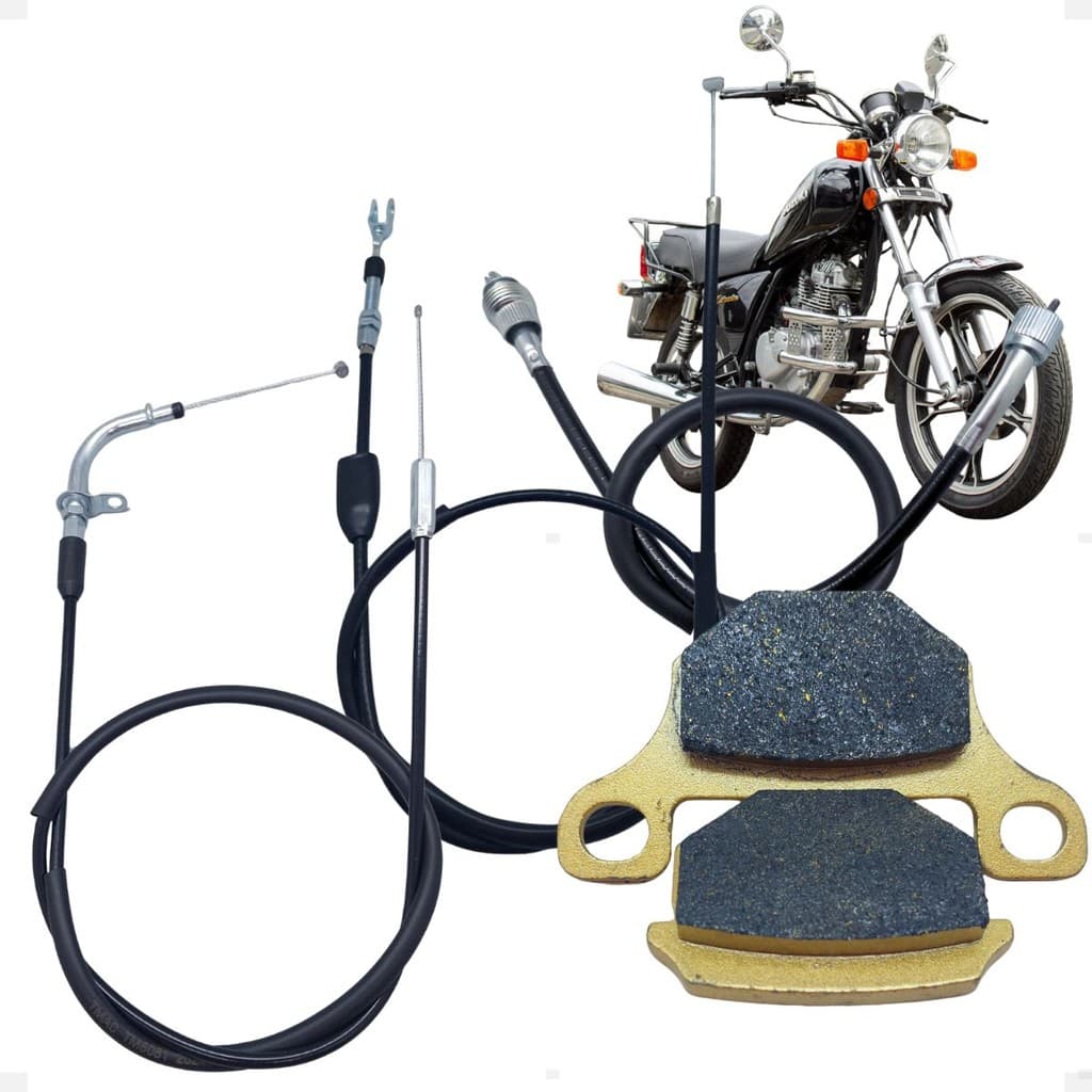 Kit Cabos De Acelerador Conta Giro Embreagem e Pastilhas Freio Para Suzuki intruder 125 2002 a 2010