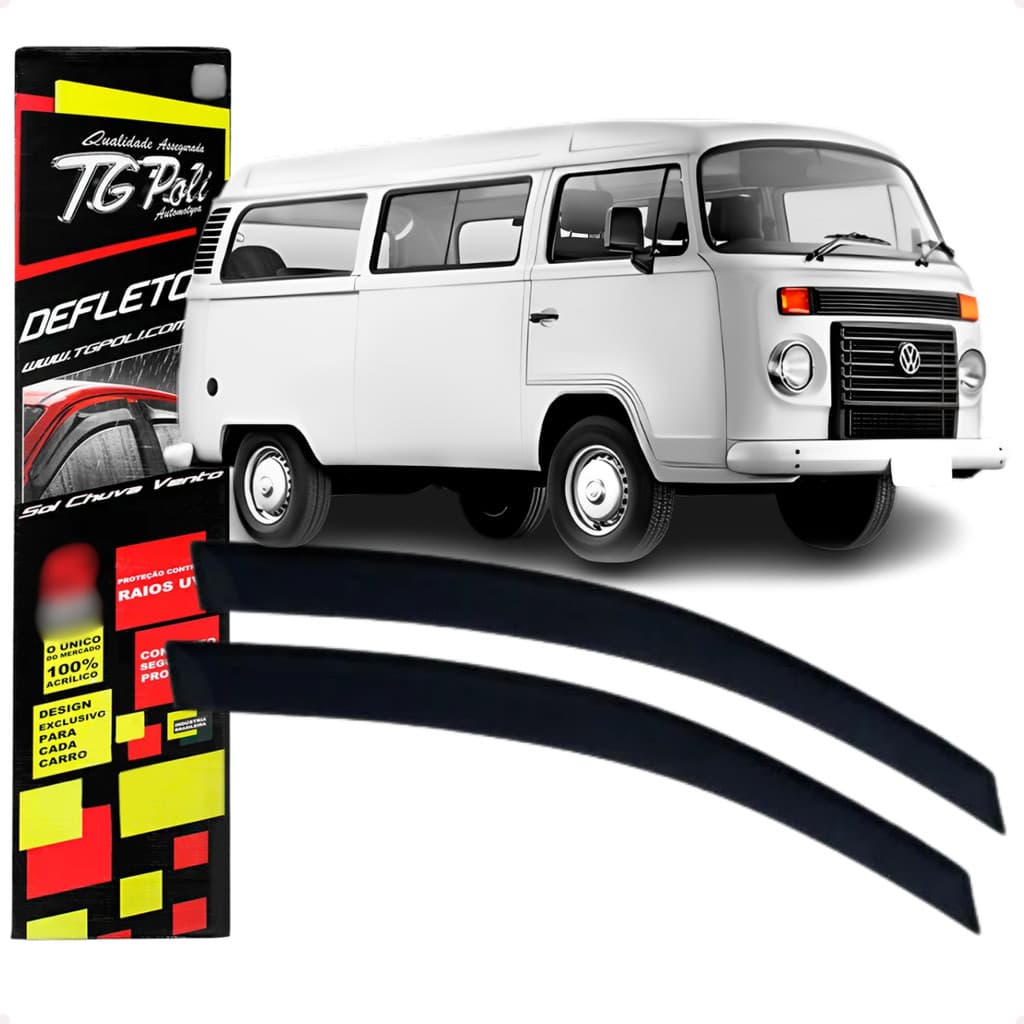 Jogo de Calhas de Chuva Defletores Original TgPoli Volkswagen Kombi 1976 A 2014