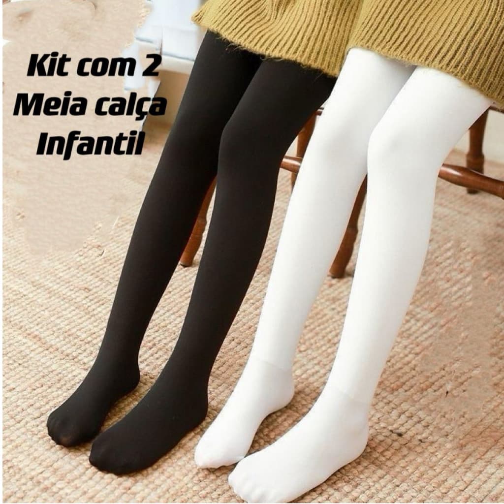 Pares De Meia Kit 2 Meia calça infantil Frio Inverno Para Menina Menino