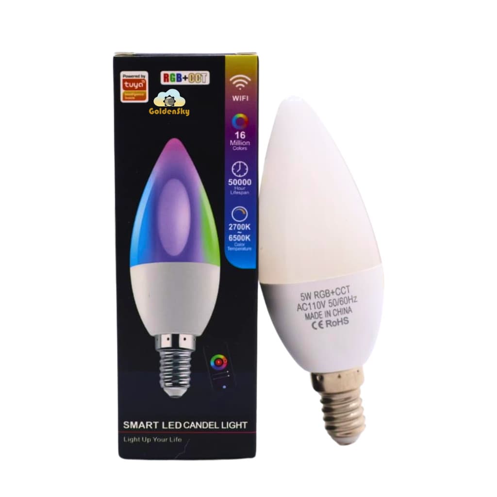 Lâmpada Inteligent Led Goldensky E14 Rbg 5w Rgb Wi-fi Alexa