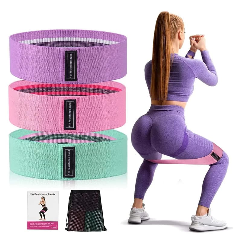 Kit de 3 Faixas Elásticas para Exercícios – Super Bands com 3 Níveis de Resistência