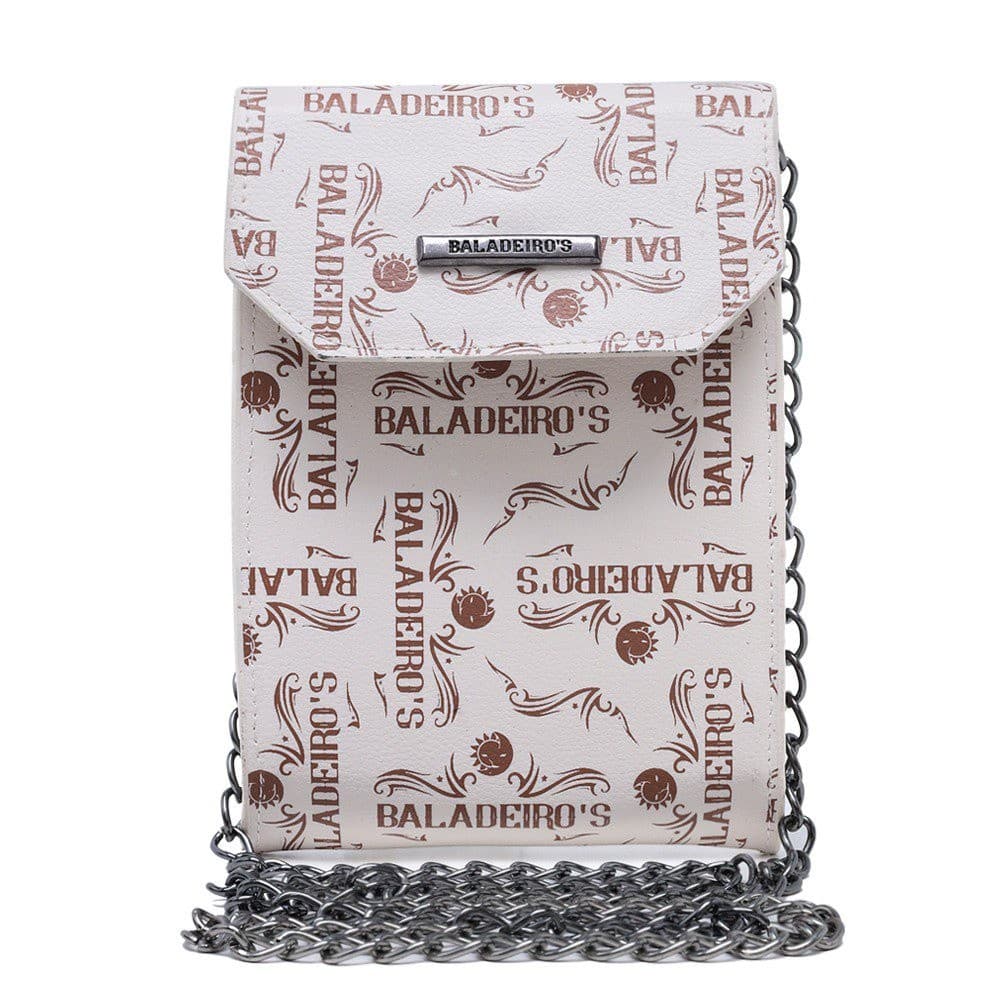 Bolsa Baladeiros Crossbody Marfim Com Alça de Corrente Para Uso Transversal