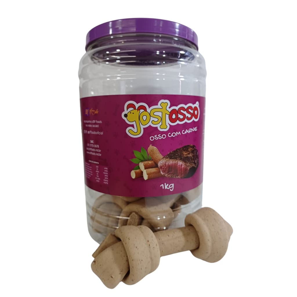 Osso 5/6 M para cachorro Gostosso com carne  1kg