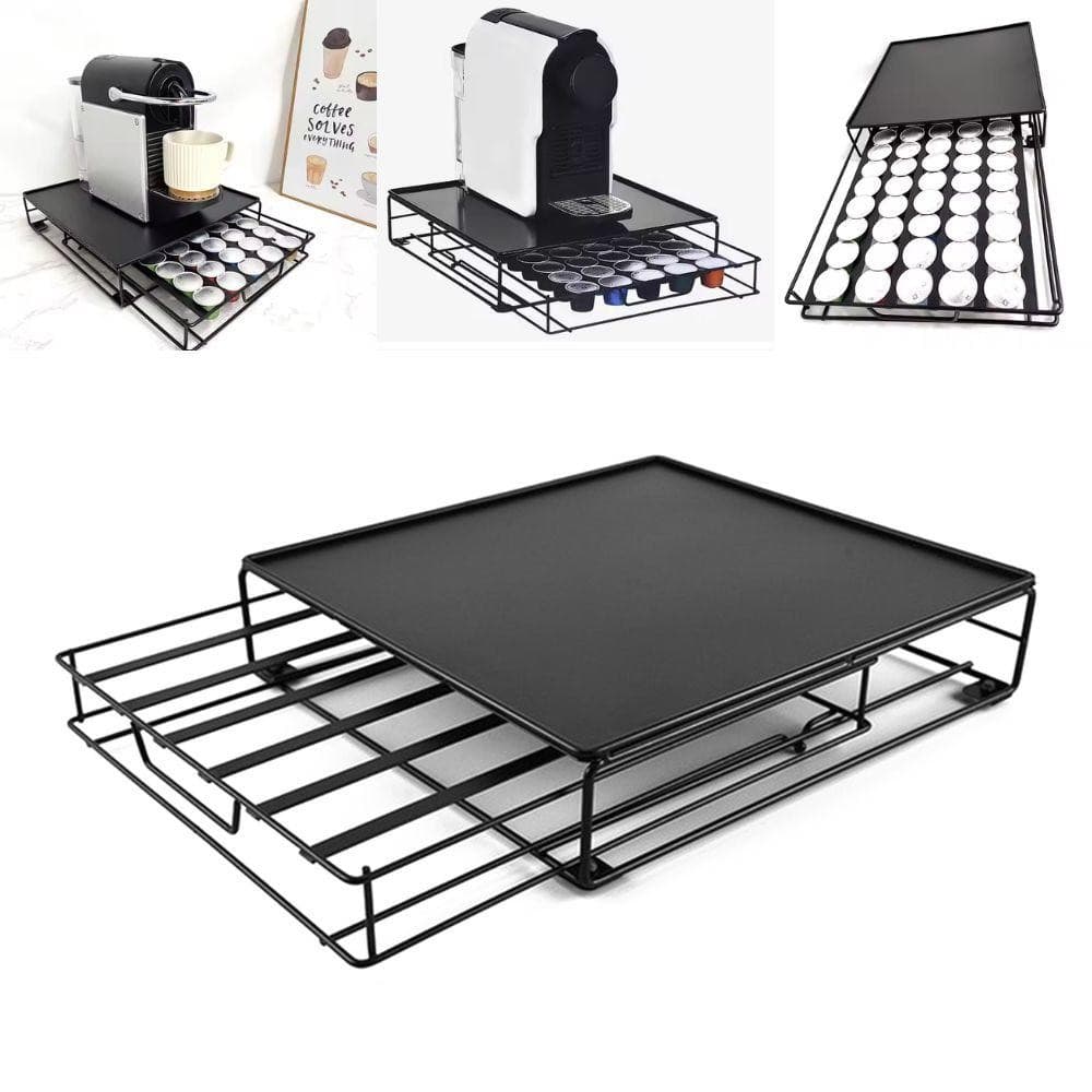 SUPORTE PARA 40 CAPSULAS NESPRESSO METAL GAVETA BASE MAQUINA CAFE CAFETEIRA UNIVERSAL BANDEJA MESA BANCADA