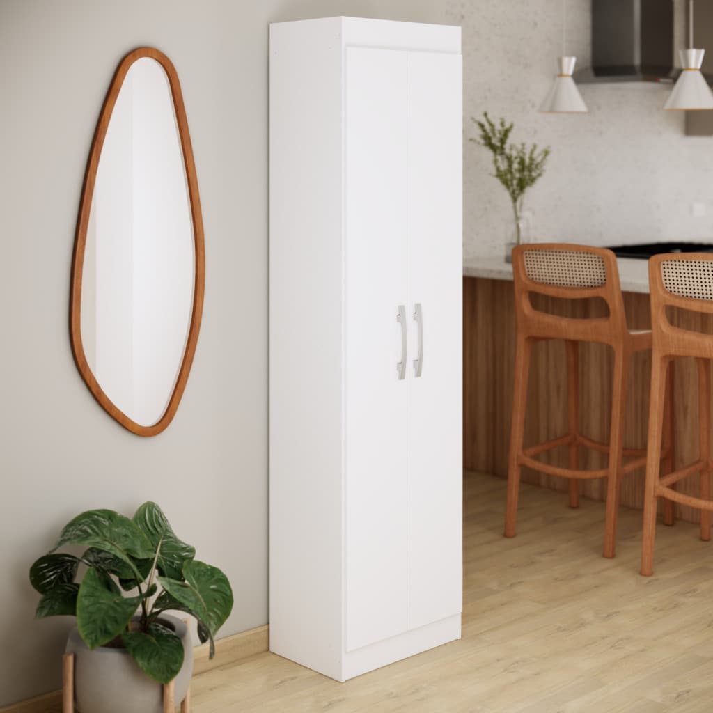 Armario Cozinha 2 Portas 4 Prateleiras Compact - Branco