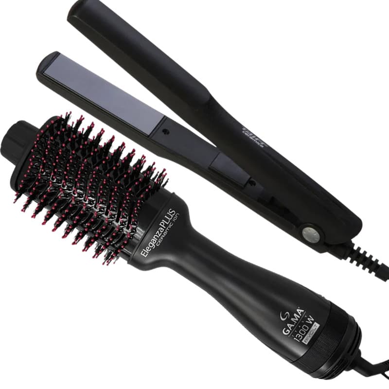 Kit Chapinha Prancha TAIFF Alisadora + Escova Secador Modelador 1300W GAMA Eleganza Plus
