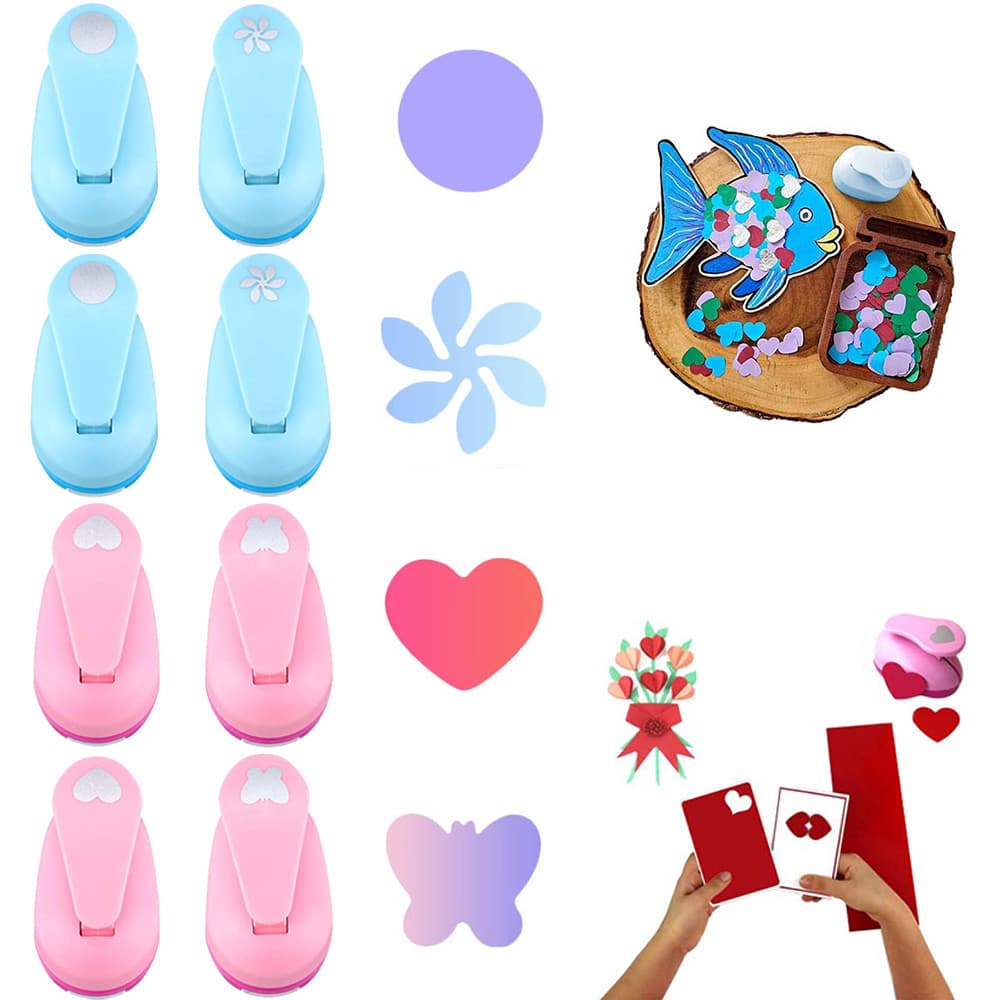 8 peças Perfurador de papel Scrapbook perfurador de papel cartão artesanal DIY perfurador de papel
