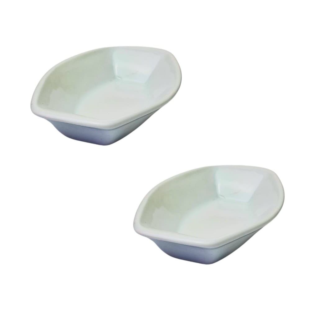 Kit 2x Travessas Pequenas De Porcelana Servir Oval 320ml