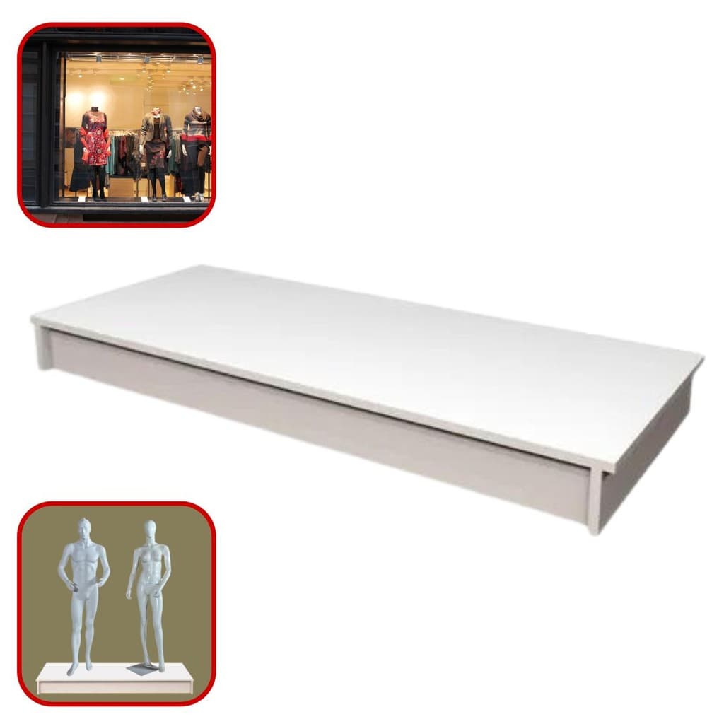 Base Tablado Para Manequim Vitrine MDF Branco 10x50x120cm