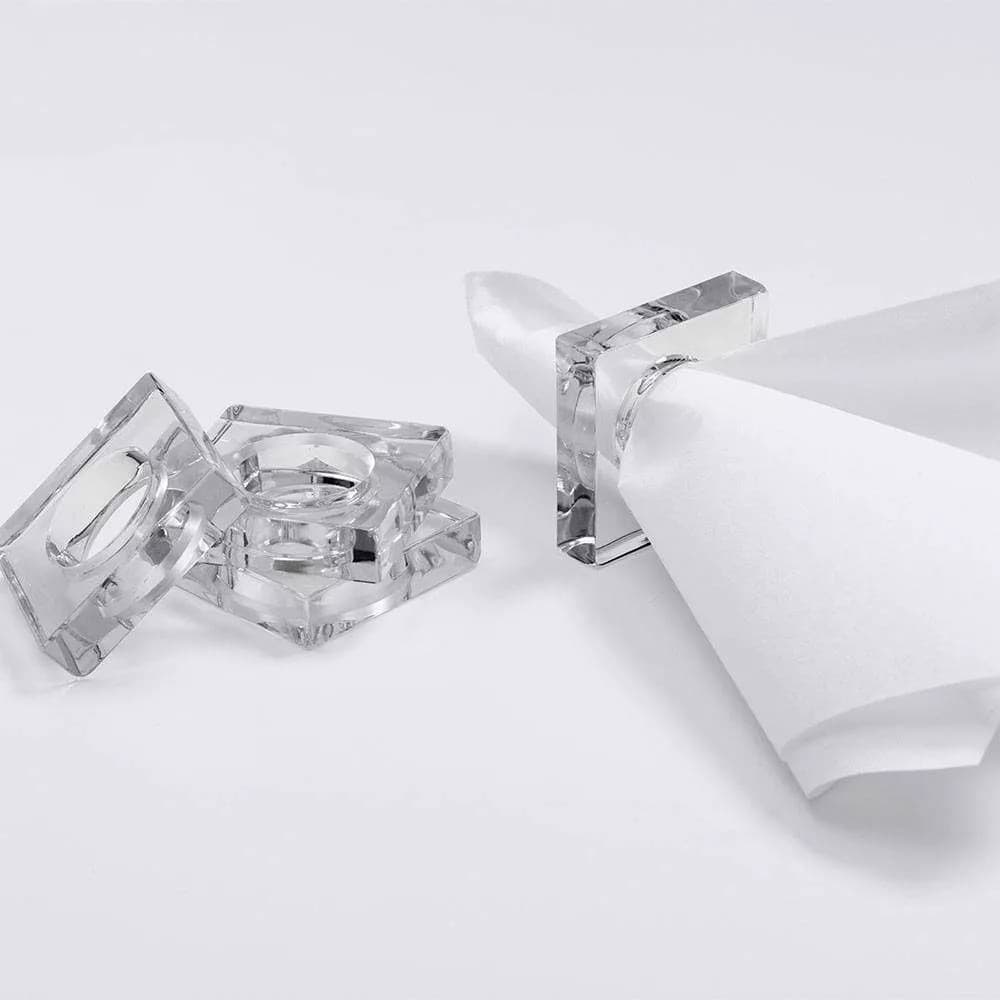Kit Aneis Porta Guardanapo  Acrílico Mesa Posta Kit 6 8mm