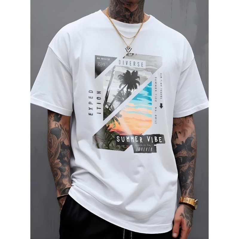 T-Shirt Masculina Camiseta Diverse Surf Camisa Manfinity 100% Algodão Street Wear