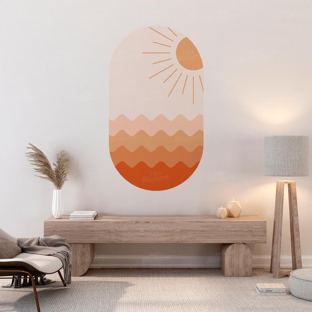 Adesivo Boho Arco Decorativo Lavável Seguro Aplicação Fácil Para Parede Cabeceira Sala Quarto Ambientes Neutros