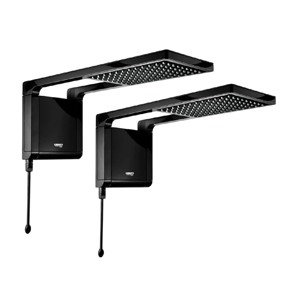 Kit Com 2 Chuveiros Elétricos Lorenzetti Acqua Ultra Storm Preto 7800W 220V