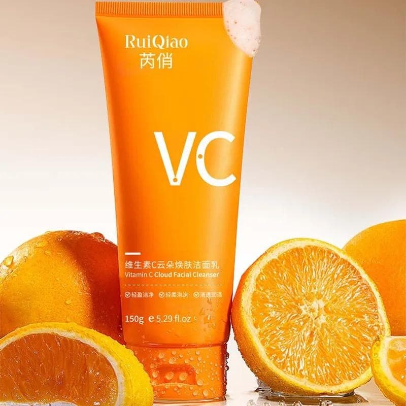 Limpador Facial com Vitamina C, Limpeza Profunda da Pele, Hidratante, Espuma de Limpeza Facial, Limpador Facial VC, Limp