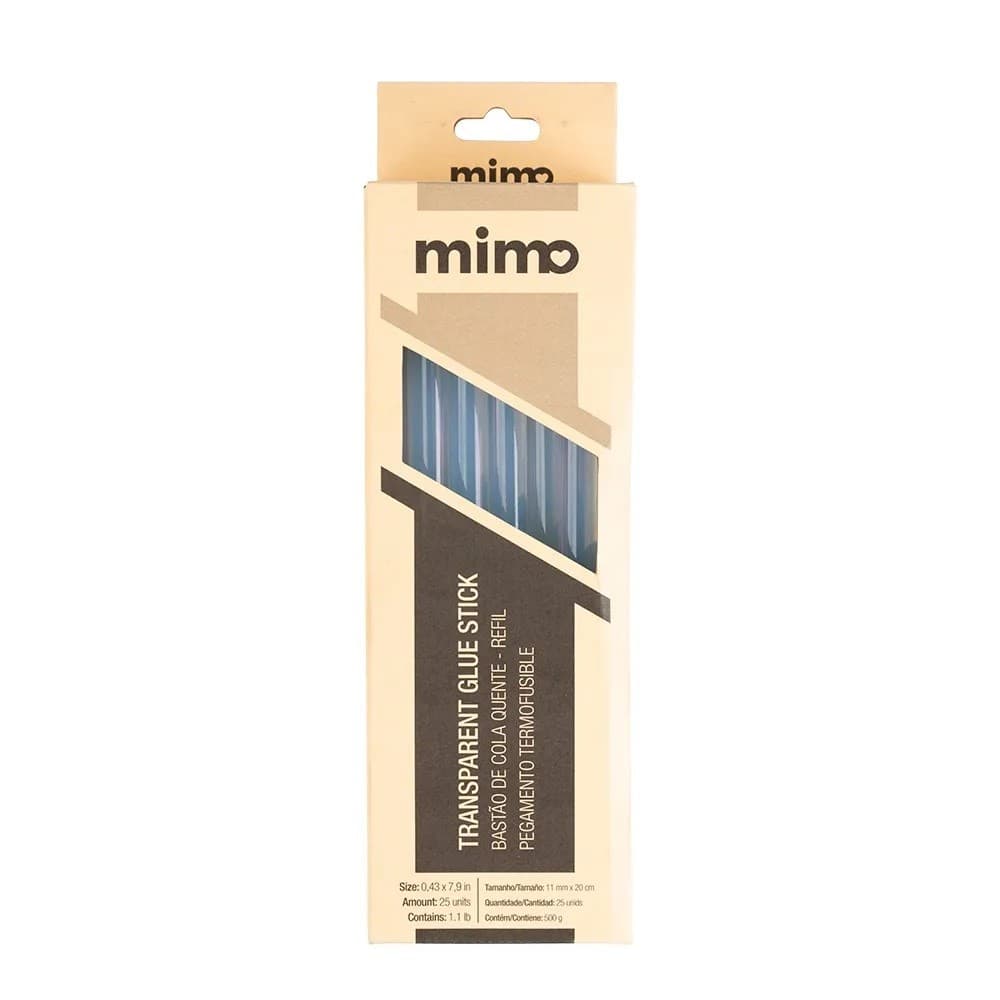 Bastão de Cola Quente 11mm x 20cm 25 unidades 500g Refil Mimo