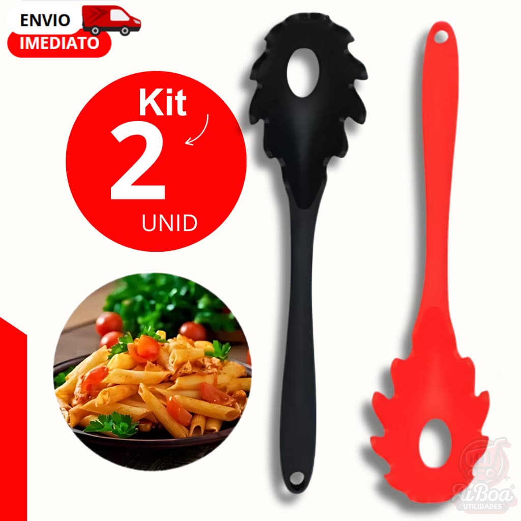 Pegador de Macarrão Massas em Silicone Resistente Alta Temperatura Não Risca Panela Kits Diversos