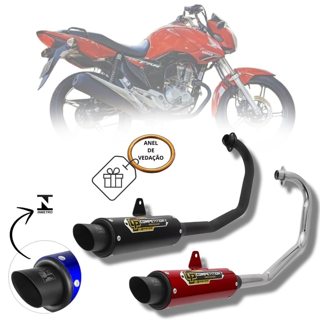 Ponteira Esportivo Fan 160 Mais Anel Vedação 2016 a 2024 Para Moto Pro Tork Competition