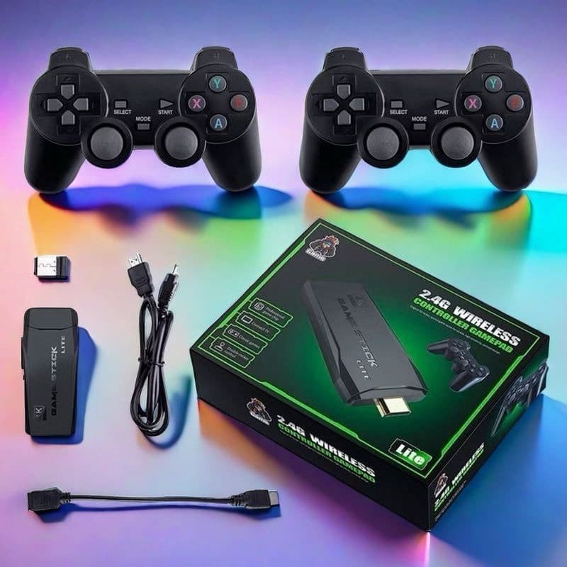 Video game Stick 10mil 2 Controles Sem Fio Console Original Portatil Jogos Retro Antigo