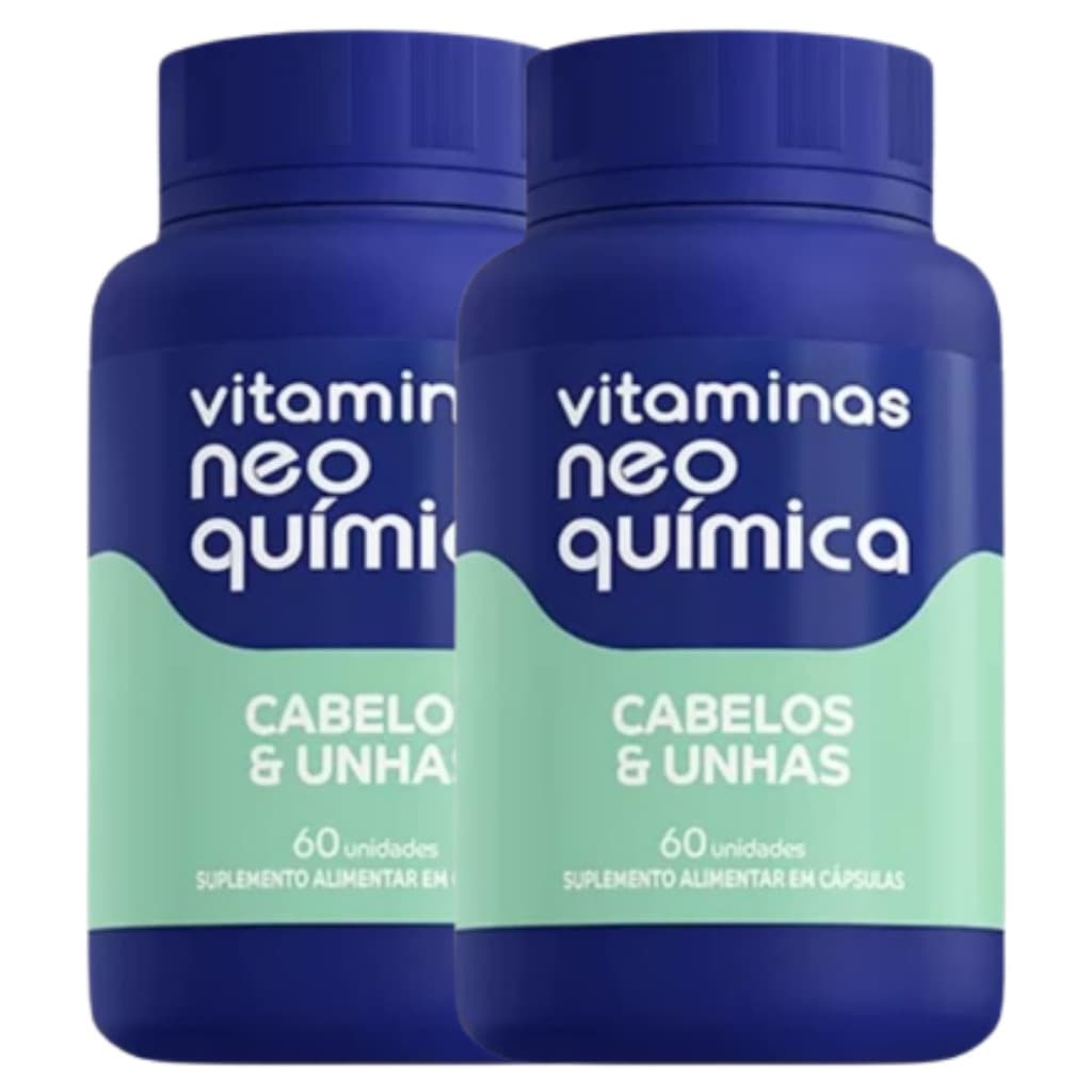 Kit 2 Suplemento Capilar Neo Química – 60 Cápsulas para Cabelos e Unhas