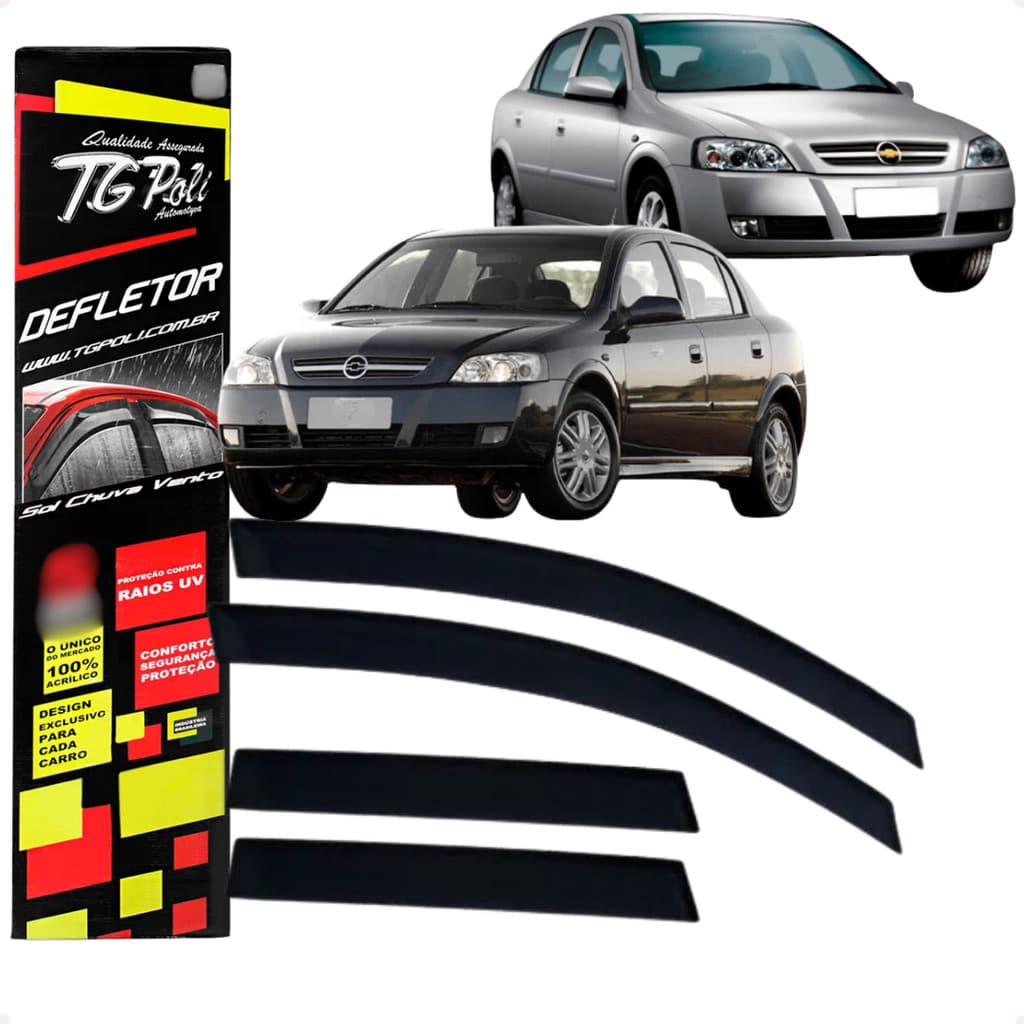 Jogo Calha de Chuva Defletor Chevrolet Astra Hatch Sedan 1999 Até 2011 04 Portas Original TG Poli