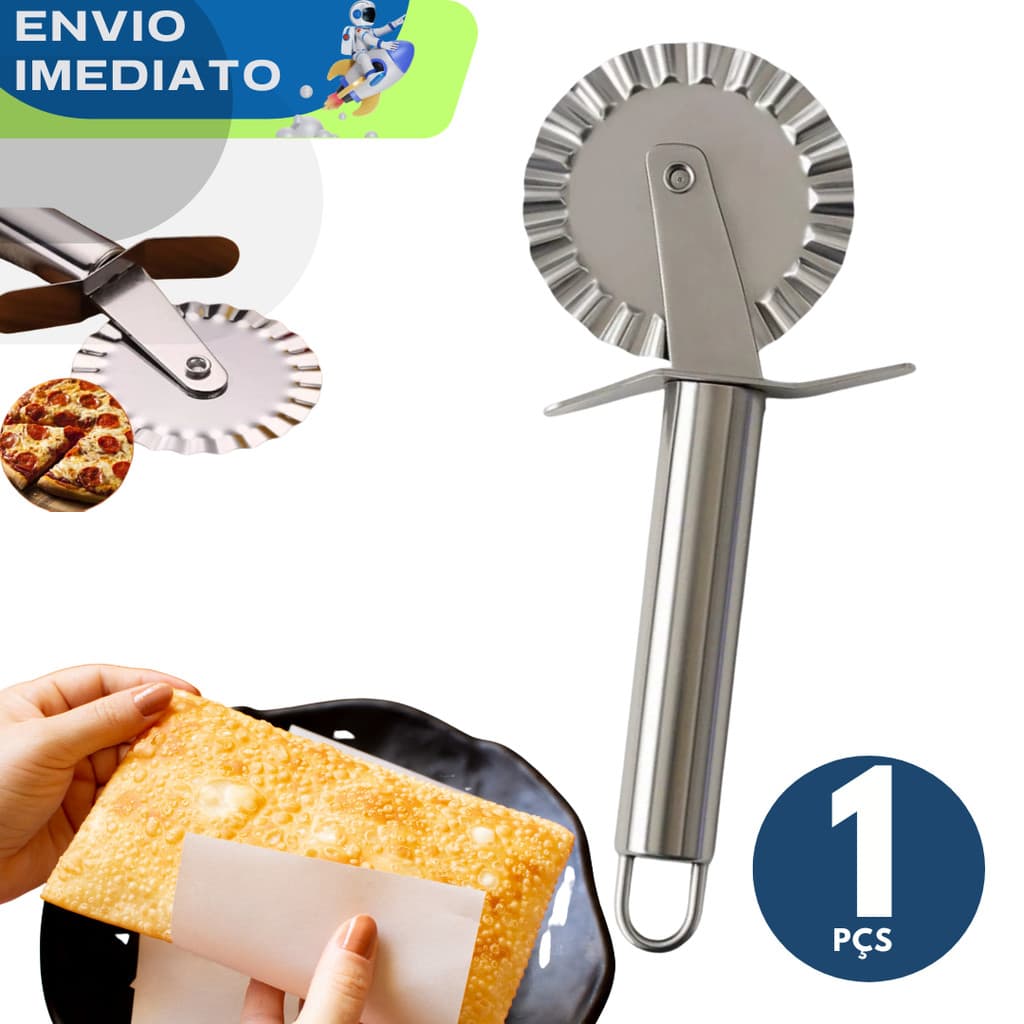 1 Carretilha Cortador de Pastel Premium Casa Buffet Restaurante Massas Utensílios de Cozinha Fogazza