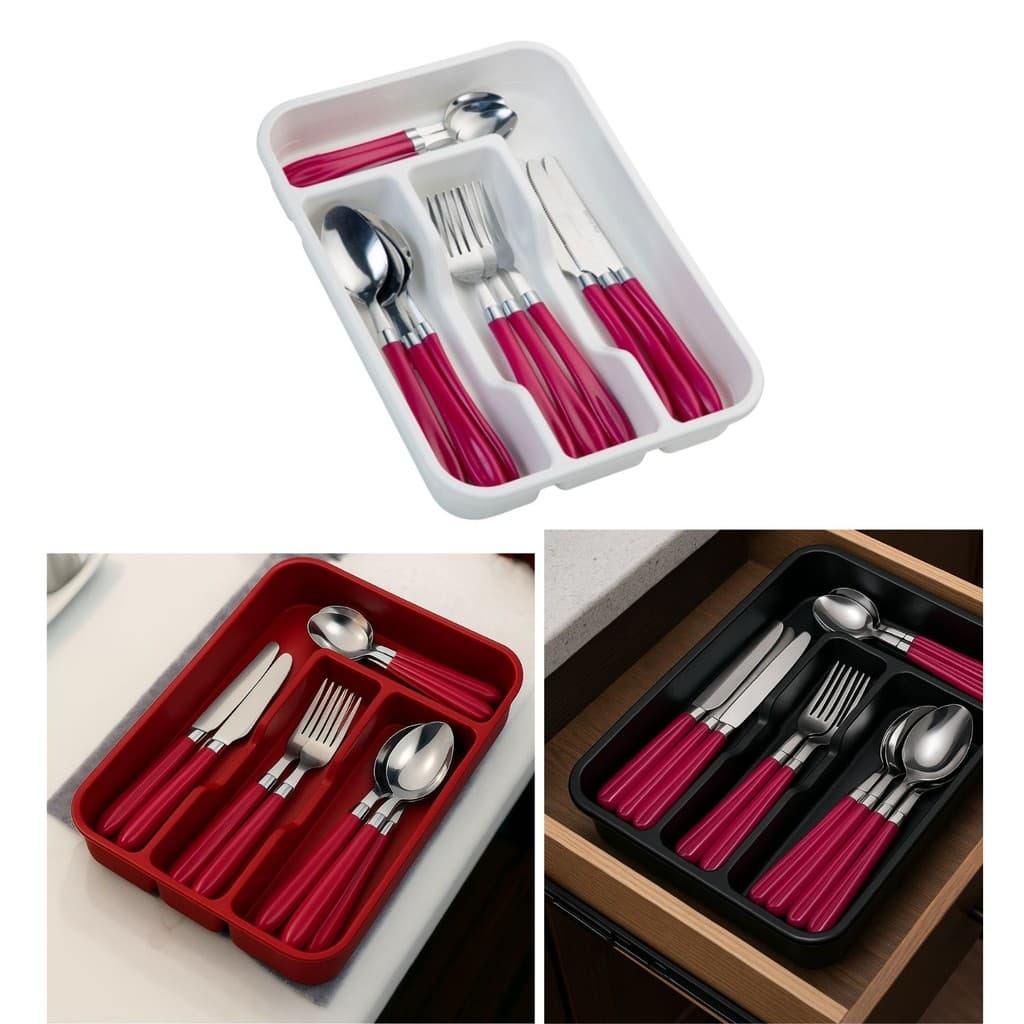 Organizador de Gaveta Porta Talher Tampa Cozinha Utensílios Plástico Resistente