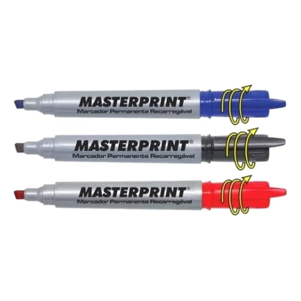 Pincel Marcador Permanente Mp 616 Recarregável Masterprint Unitário