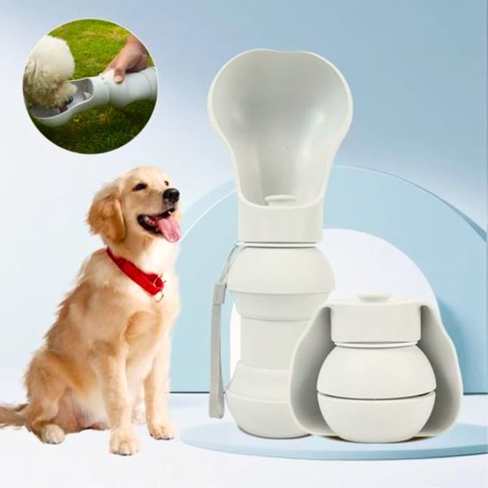 Bebedouro Garrafinha Garrafa Portátil Para Pets Dog Cachorro Silicone Passeio Viagem Matar Sede Água Fresca 300ml