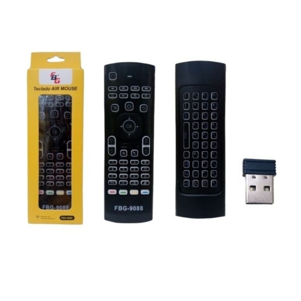 Controle Air Mouse Com Luz, Mini Teclado E Mouse Universal SMART TV PC PLAYSTATION XBOX FBG 9088