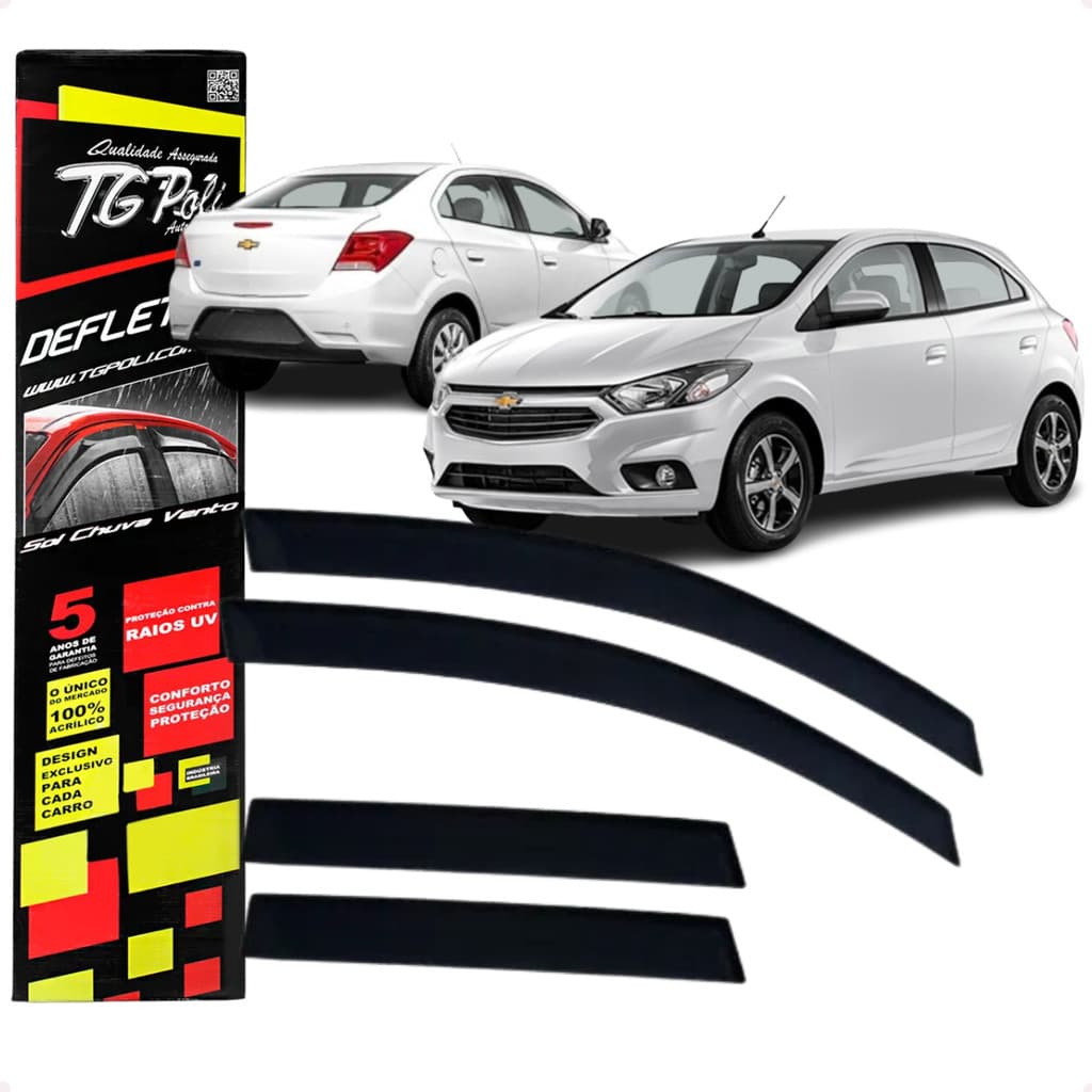 Calha de Chuva Defletor Chevrolet Onix Prisma Joy 2013 A 2021 4 Portas Original TG Poli