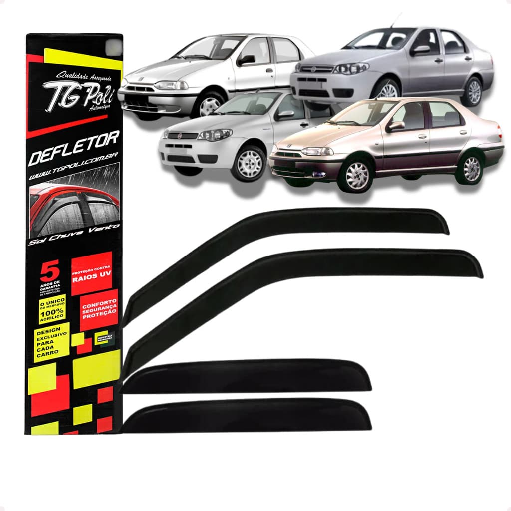 Jogo Calha de Chuva Fiat Palio Siena 1996 A 2016 4 Portas Original TG POLI