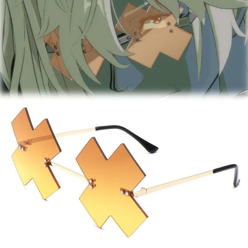 Jogo Guilty Gear Cosplay Óculos Unissex Amarelo Irregular De Sol Adereços