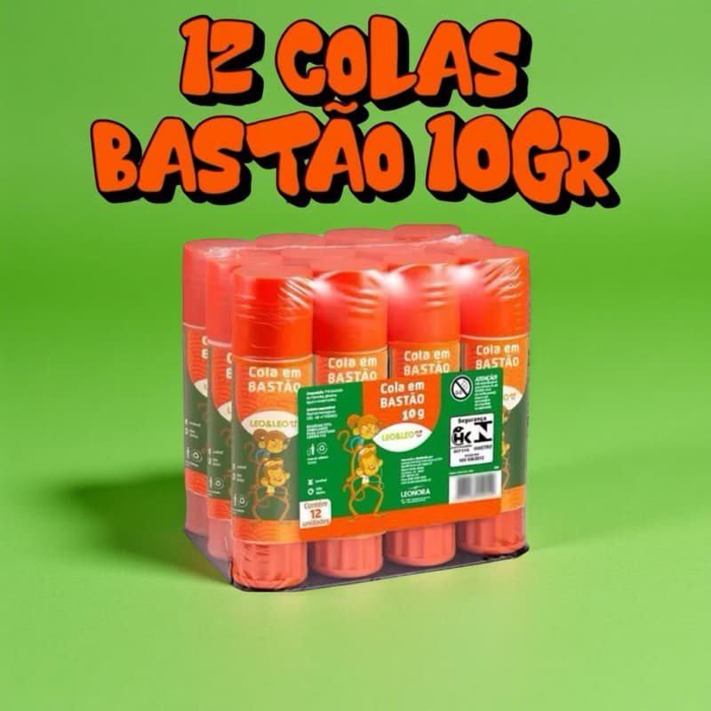 Kit 12 Unidade De Cola Bastão 10g Cola Escolar E Artesanato 10g