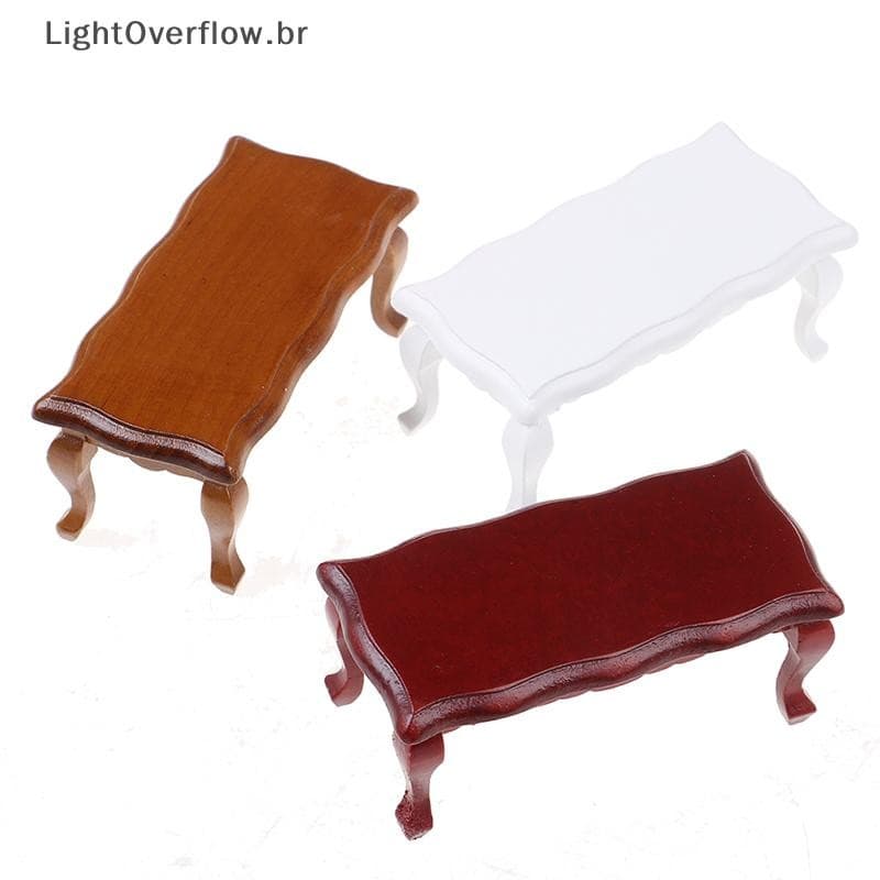 [LightOverflow] 1 : 12 Mesa De Chá De Madeira Para Bonecas , Móveis , Brinquedos , Casa De Brincadeira De Simulação [BR]