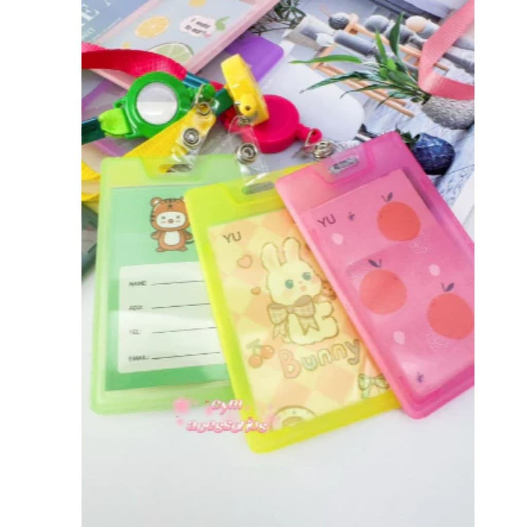 Porta Crachá Estudantil Empresa Com Cordão Bilhete Resistente Estudante KIT 2 3 5 10
