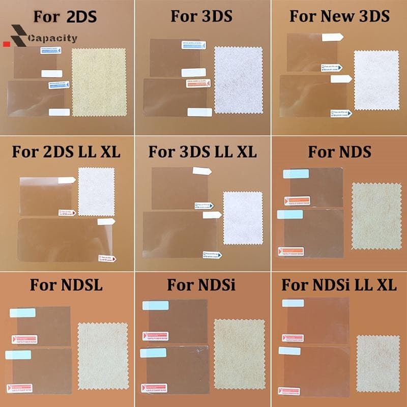 Capacidade Superior Inferior HD Transparente Tela LCD Película Protetora Para Novo 3DS 3DSXL NDS Lite NDSL DSi NDSI XL L