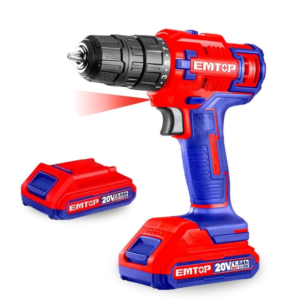 Furadeira Parafusadeira Bateria Emtop Sem fio 127V Profissional Com Carregador