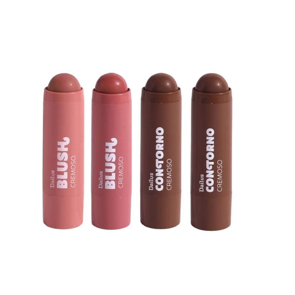 Kit Blush E Contorno Dailus Stick 4un Cores Naturais 26g