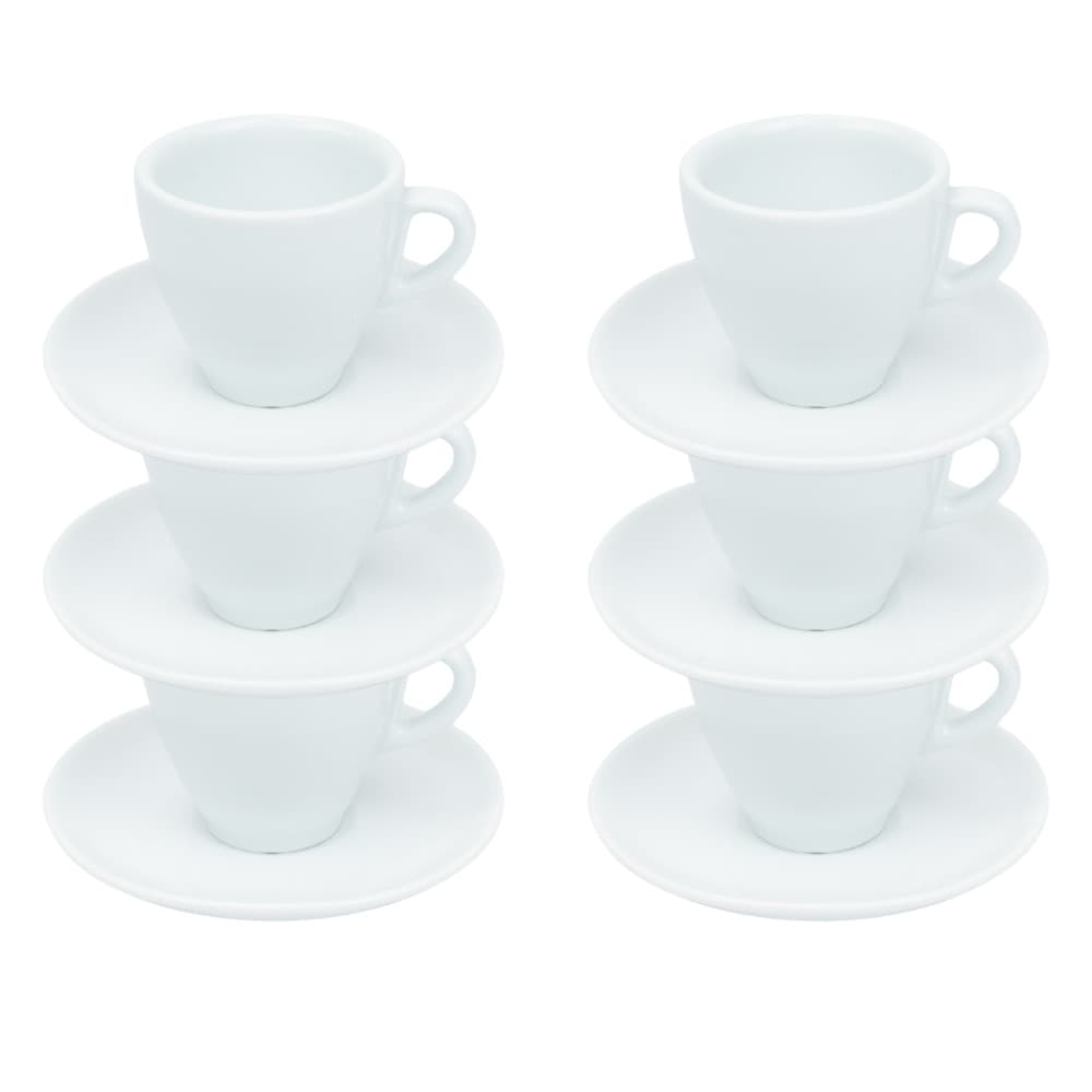 DIRETO DA FÁBRICA - Conjunto 6 Xícaras de Chá com Pires 150ml em Porcelana