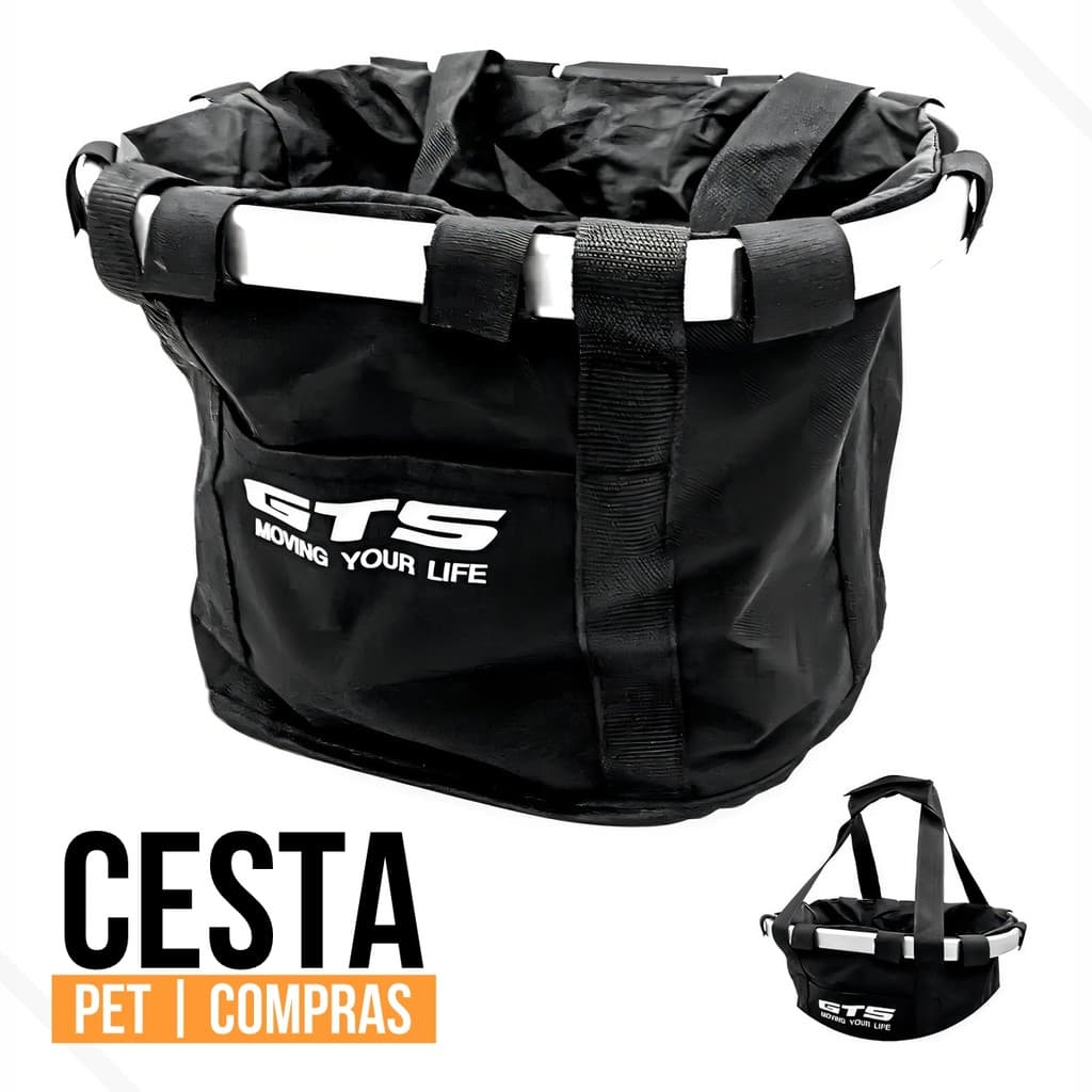 Cesta Dianteira Bike Pet Passeio Cão Gato e Compras C/ Engate Rápido Removível GTS