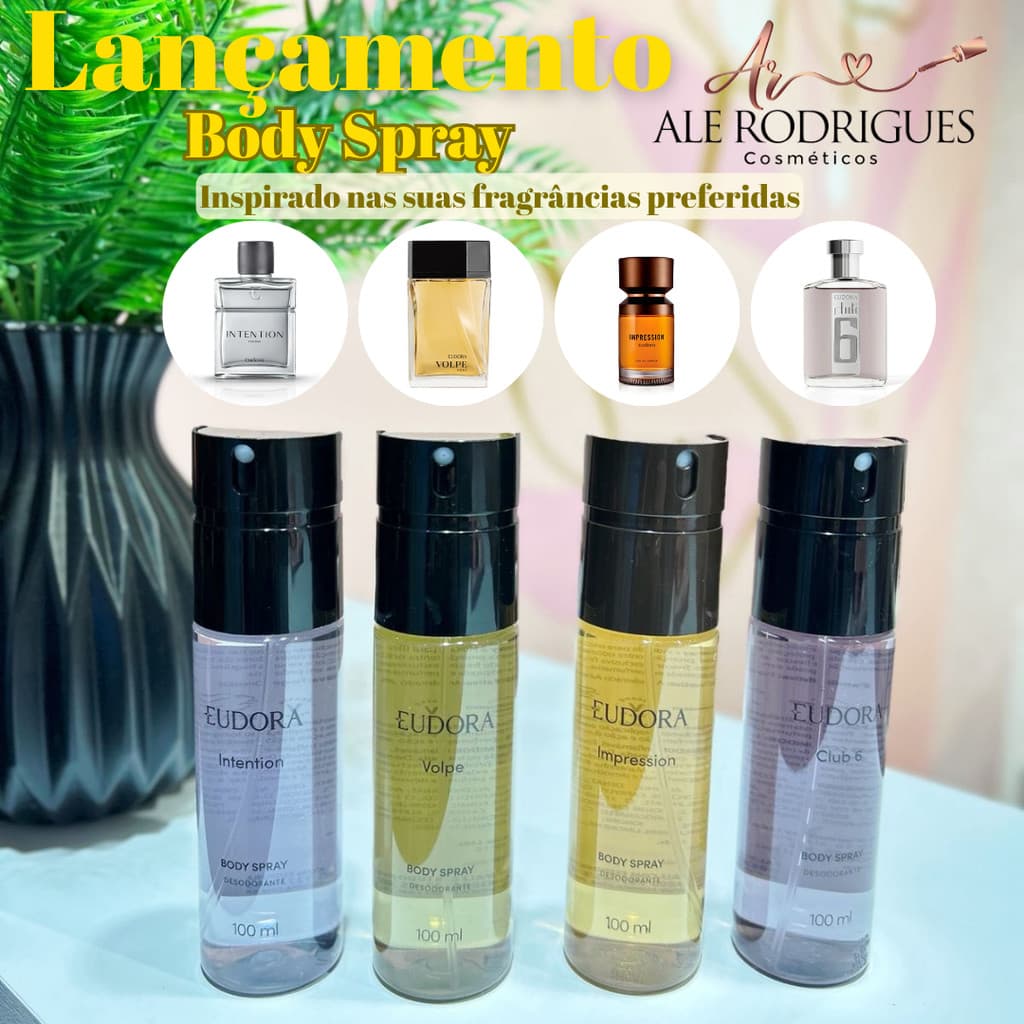 Eudora Body Sprays Masculino 100ml – Club6 Intention Volpe Impression