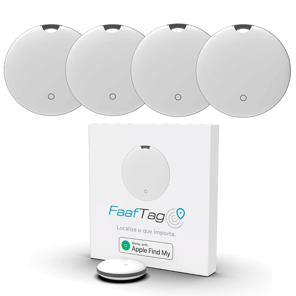 Kit 4 Mini Tags Rastreadores Localizadores De Objetos Buscares Pets Malas Gps Faaftag FT-TAG - 4 UNIDADES