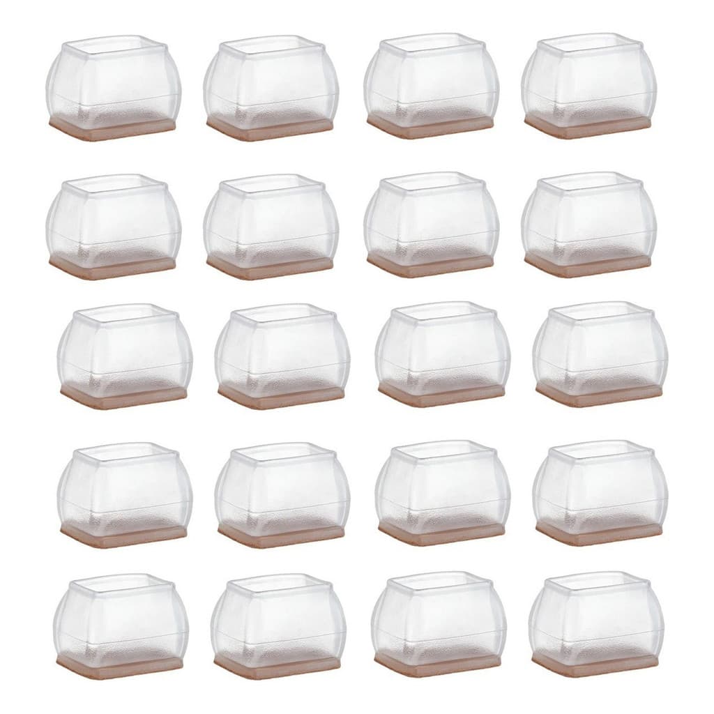 Kit 24 Pçs Proteção Pé Cadeira Moveis Retangular Com Feltro